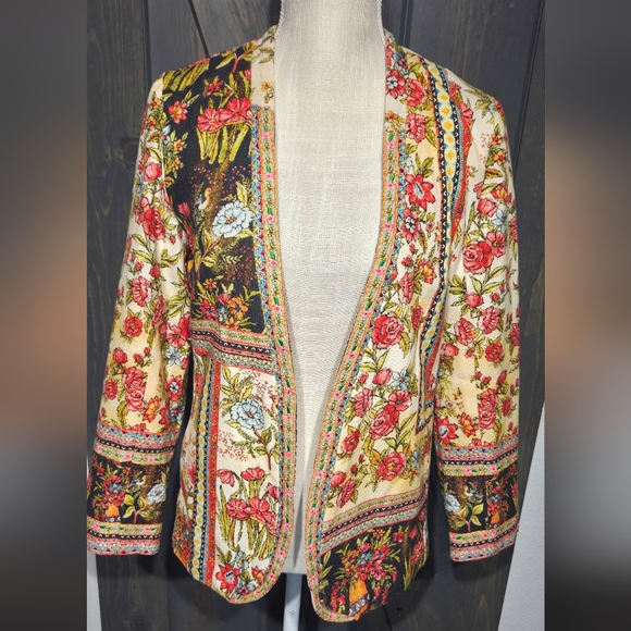 Vineet Bahl Anthropologie Floral Embroidered Blazer Women's Size XS - Picture 2 of 11